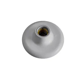 Plafon Pp Bocal Porcelana Branca 100W Ilumi C10