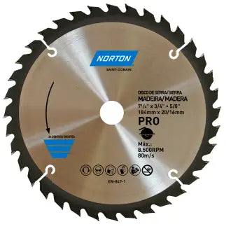 Serra Madeira Videa 184Mm 36 Dentes Norton
