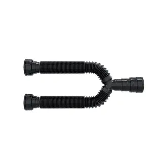 Sifão Sanfonado Duplo Preto Blukit