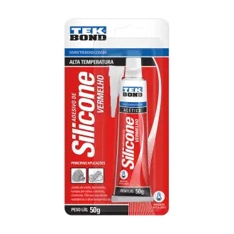 Cola Silicone Alta Temperatura 50G Vermelha Tekbond