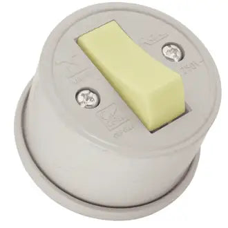 Interruptor Sobrepor 1 Tecla Simples Cinza Redondo Radial C10