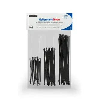 Abraçadeira Nylon Conjunto 3 Tamanhos 125 Peças Preto Hellerman