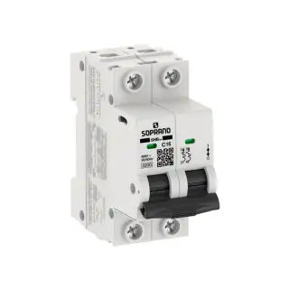 Disjuntor Bipolar 63A Branco Din Soprano C6