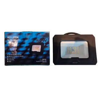 Refletor Led 50W Preto 6500K Oytron Bivolt