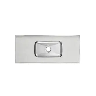 Pia Inox Laminado 120X53 C/Concreto Mármore Carrara