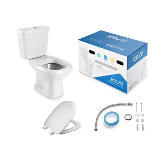 Vaso Sanitário Branco Caixa Acoplada C/Assento + Kit Montagem Icasa