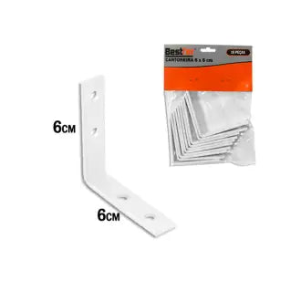 Cantoneira Móveis Branca 6Cm Bestfer C10