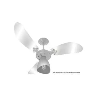 Ventilador Teto Cristal Branco 127V 3 Pás Ventidelta