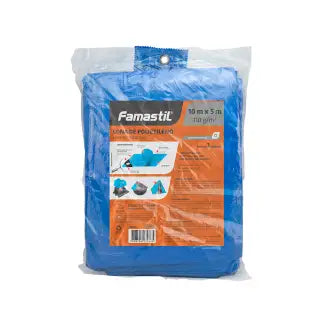 Lona Polietileno 10X05=50M² 110G/Azul Famastil