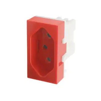 Tomada 2P+T 20A S/Placa Módulo Vermelho Fame