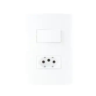 Interruptor 1 Simples 1 Tomada 2X4 20A Branco Sleek Margirius