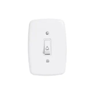 Interruptor Campainha 2X4 C/Placa Branco Pluzie