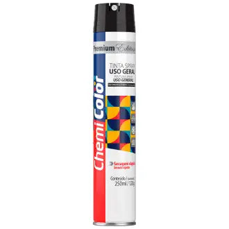 Tinta Spray Preto Fosco Alta Temperatura 6X250 Chemicolor