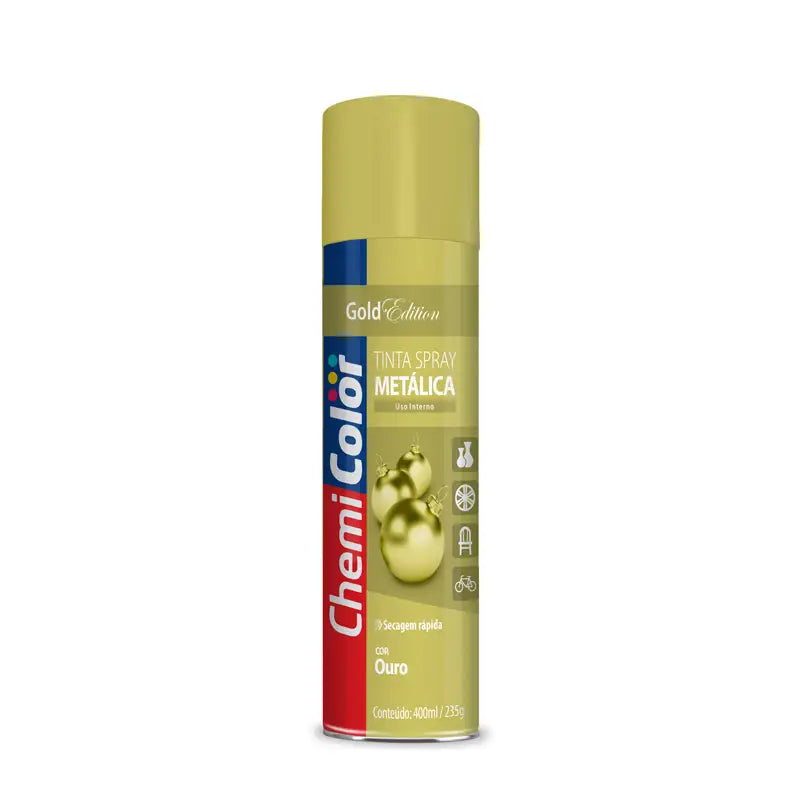 Tinta Spray Metálica Ouro 6X350 Chemicolor