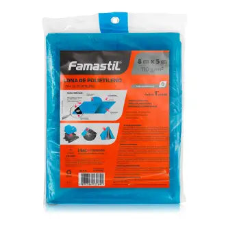 Lona Polietileno 08X05=40M² 110G/Azul Famastil