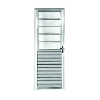 Porta Alumínio Lado Direito C/Basculante 80X210 Aluvid