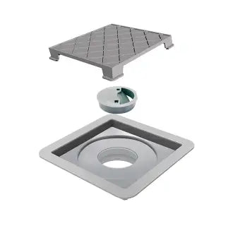 Ralo Invisível 10X10cm Cinza Krona