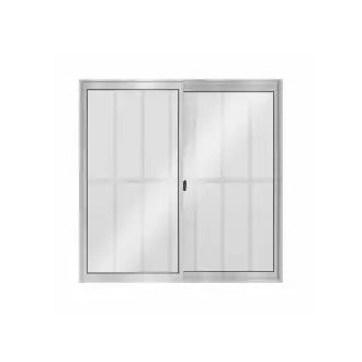 Janela Alumínio 2 Folhas Vidro Liso 1,0Ax1,0 C/Grade Aluvid