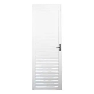 Porta Alumínio Lado Direito Veneziana 80X210 Branco Quality