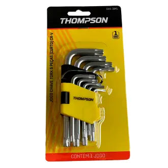 Chave Torx Thompson Cromo Vanádio Com 9 Peças Curto