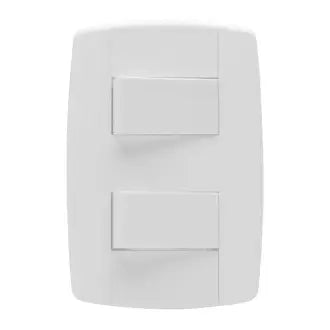 Interruptor 2 Simples 2X4 10A Branco Leve Ilumi