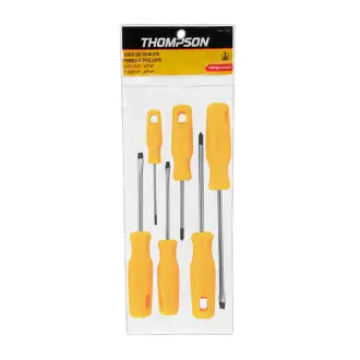 Chave Fenda/Phillips 6 Peças Amarelo Thompson