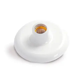 Plafon Pp Bocal Porcelana Branco 100W Syka C10