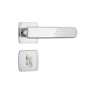 Fechadura Banheiro Alavanca Inox 82321 Roseta Quadrada