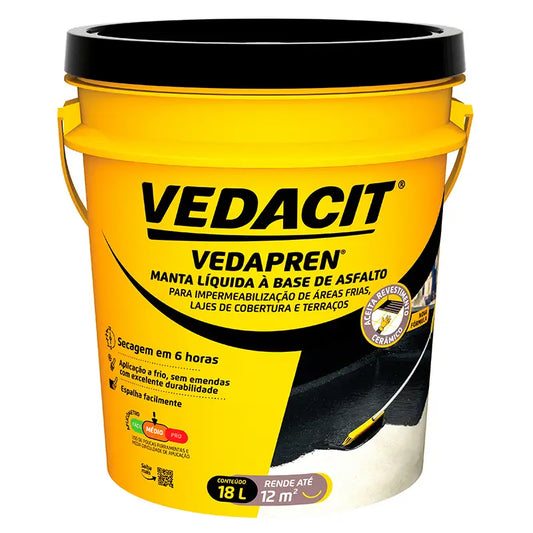 Impermeabilizante P/Lajes Preto 18Kg Vedapren Vedacit