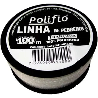 Linha Pedreiro Trançada 100M Branco Polifio