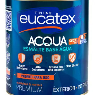 Esmalte 1/4X6 Eucatex Base Água Brilhante Preto