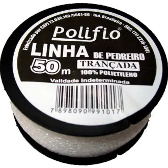 Linha Pedreiro Trançada 50M Branca Polifio