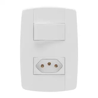 Interruptor 1 Simples + 1 Tomada 2X4 20A Branco Leve Ilumi