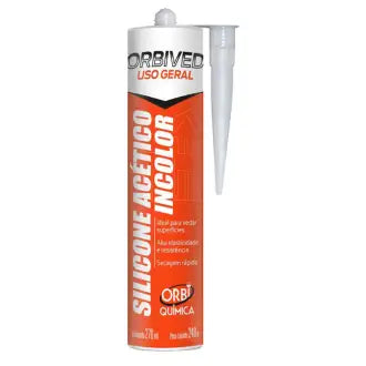 Cola Silicone Acético Transparente 240G Orbi
