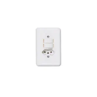 Interruptor 2 Simples + 1 Tomada 2X4 10A Branco Stylus Ilumi