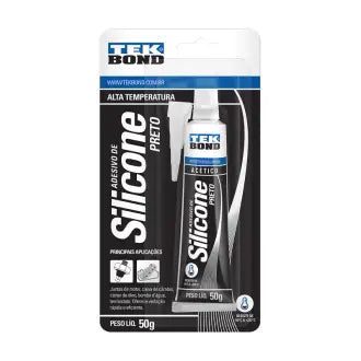 Cola Silicone Alta Temperatura 50G Preta Tekbond
