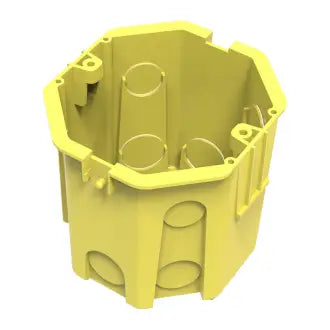 Caixa Luz Fundo Móvel Duplo Plástico Amarela Rieiro Fabril C15
