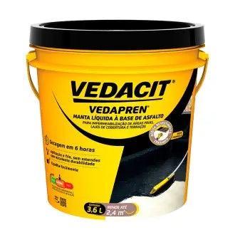 Impermeabilizante P/Lajes Preto 3,6Kg Vedapren Vedacit
