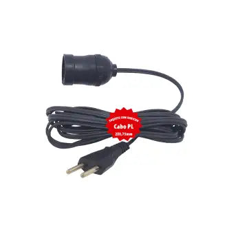 Soquete Bocal 2 Pinos 10M Preto Garra En