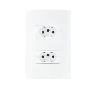 Tomada Dupla 2X4 20A Branca Sleek Margirius
