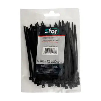 Abraçadeira Nylon 100Mmx2,5 Preta Sfor C100