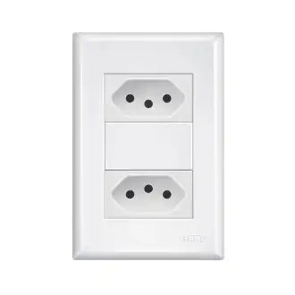Tomada Dupla 2X4 C/Placa 10A Branco Fame