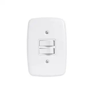 Interruptor 2 Paralelos 2X4 10A Branco Pluzie
