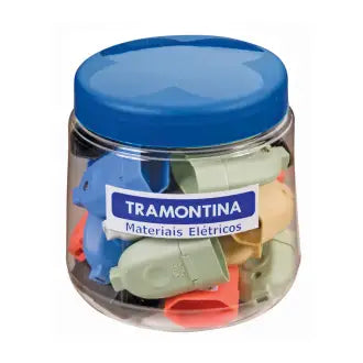 Pino Fêmea 2P 10A Colorido Tramontina Pote C24