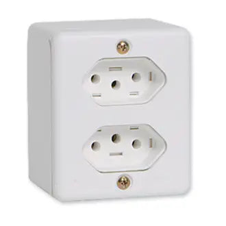 Tomada X Sobrepor Dupla 10A Branco Ilumi C10