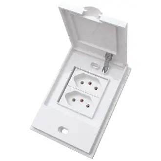 Tomada Dupla 2X4 20A Branco Áreas Úmidas Blux