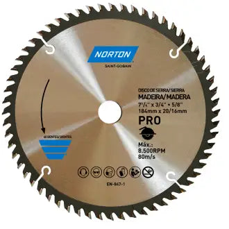 Serra Madeira Videa 184Mm 60 Dentes Norton