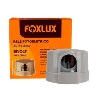 Relé Foto Elétrico Cinza Foxlux Bivolt
