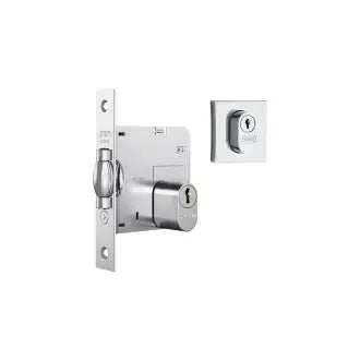 Fechadura Pivotante Roseta Quadrada Cromada Stam