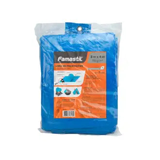 Lona Polietileno 08X04=32M² 110G/M² Azul Famastil